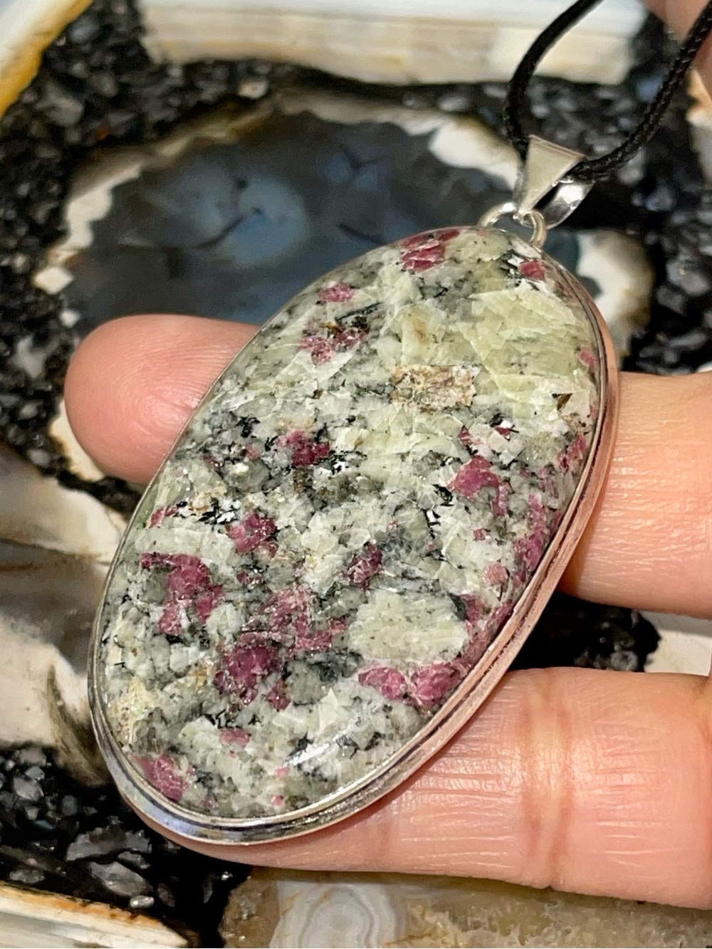 Jumbo Eudialyte Crystal Pendant 2 7/8”- “Stone of the Heartland”